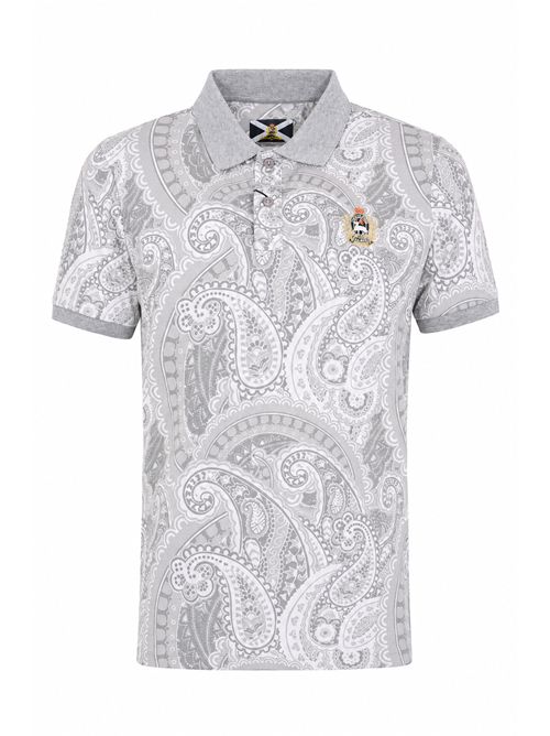 Polo Abarth in cotone stretch stampato Grigio JOHNNY LAMBS | ABARTH920